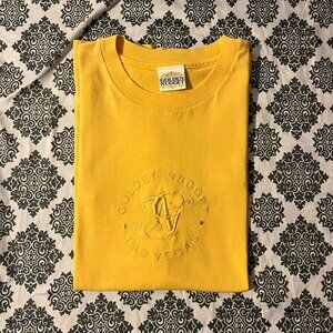 VTG 90s Golden Nugget Casino Las Vegas Yellow Embroidered Single Stitched Tee